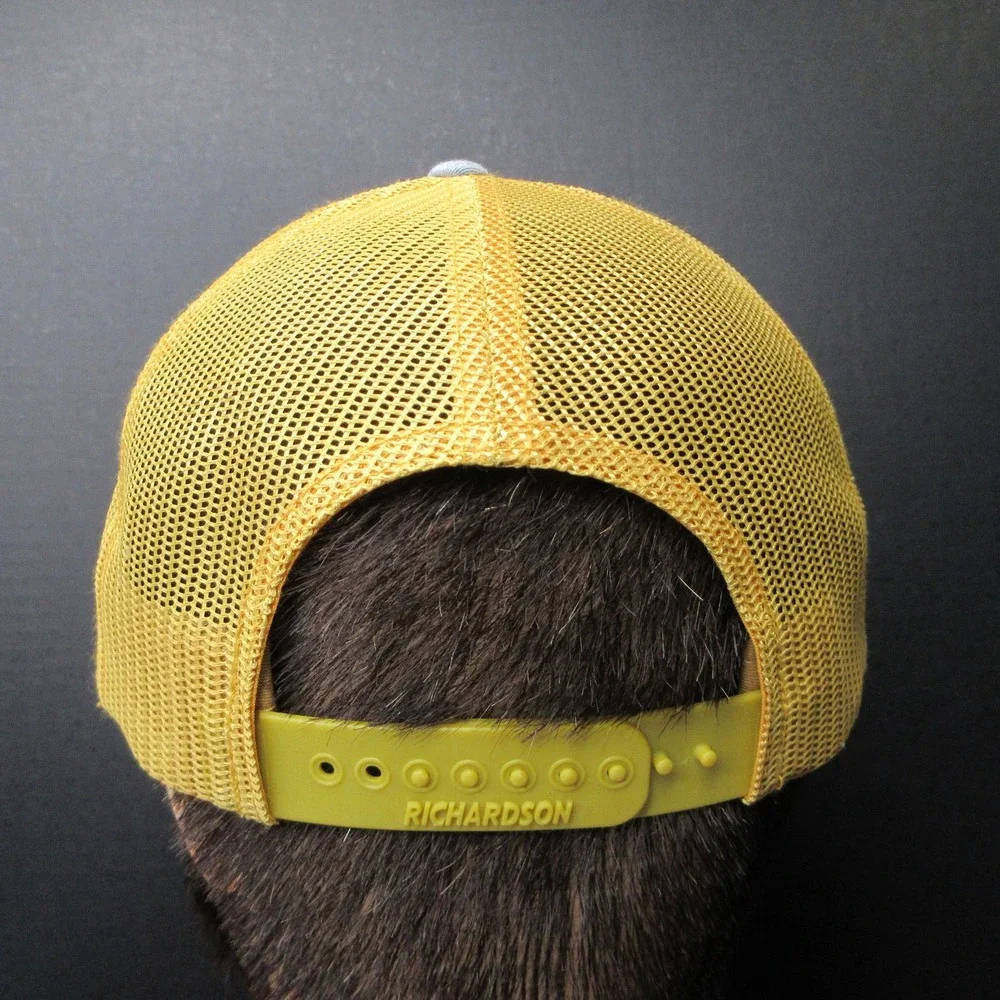 Richardson 112FP Joe's Since 1930 Trucker Hat Grey Yellow Snapback Cap